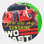 CAR T-shirt Ronde Sticker (Voorkant)