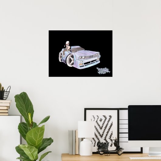 CAR TOON BMW print/poster Poster (Thuiskantoor)