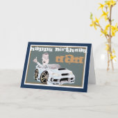 CAR TOON DAD verjaardagskaart Kaart (Gele Bloem)