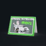 CAR TOON SON-verjaardagskaart Kaart<br><div class="desc">HAPPY BIRTHDAY SON by spangleMASSIVE</div>