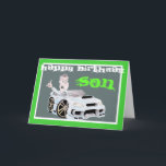 CAR TOON SON-verjaardagskaart Kaart<br><div class="desc">HAPPY BIRTHDAY SON by spangleMASSIVE</div>