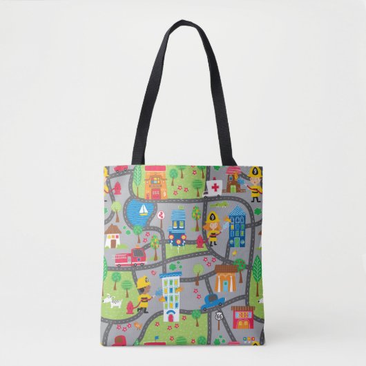 Car Town Canvas tas (Voorkant)