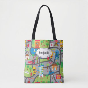 Car Town Canvas tas
