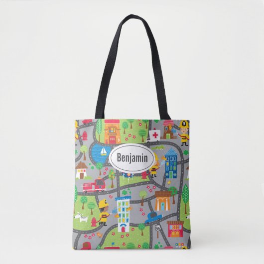 Car Town Canvas tas (Voorkant)