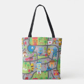 Car Town Canvas tas (Achterkant)