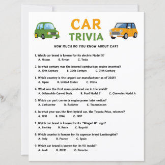 Car Trivia Game