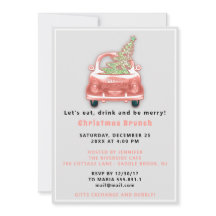 Car Truck Merry Kerstmis Brunch Dinner Blush