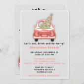 Car Truck Merry Kerstmis Brunch Dinner Blush Kaart (Voorkant / Achterkant)