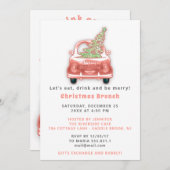 Car Truck Merry Kerstmis Brunch Dinner White Kaart (Voorkant / Achterkant)