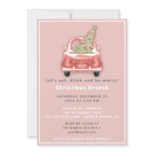 Car Truck Merry Kerstmis Brunch Roos