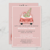 Car Truck Merry Kerstmis Brunch Roos Kaart (Voorkant / Achterkant)