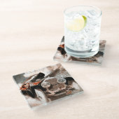 Car vs Train door William Harnden Foster Glazen Onderzetter (Schuin)