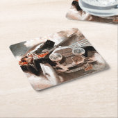 Car vs Train door William Harnden Foster Kartonnen Onderzetters (Schuin)