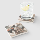 Car vs Train door William Harnden Foster Stenen Onderzetter (Zijkant)