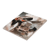 Car vs Train door William Harnden Foster Tegeltje (Zijkant)