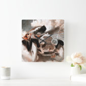 Car vs Train door William Harnden Foster Vierkante Klok (Huis)