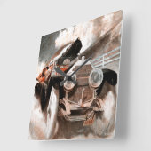 Car vs Train door William Harnden Foster Vierkante Klok (Hoek)