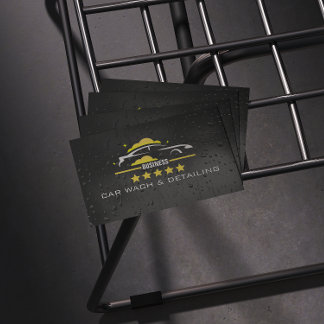 Car Wach & Auto detailing rofessional Water black Visitekaartje