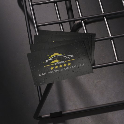 Car Wach & Auto detailing rofessional Water black Visitekaartje