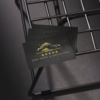 Car Wach & Auto detailing rofessional Water black Visitekaartje