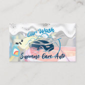 Car Wash and Bubbles Logo | zeepschuim Visitekaartje (Voorkant)