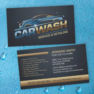 Car Wash and Detailing Professioneel Slank Visitekaartje