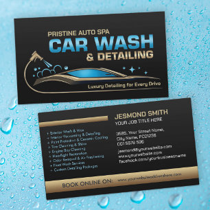 Car Wash and Detailing Professioneel Slank Visitekaartje
