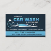 Car Wash and Detailing Professioneel Slank Visitekaartje (Voorkant)