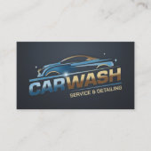 Car Wash and Detailing Professioneel Slank Visitekaartje (Voorkant)