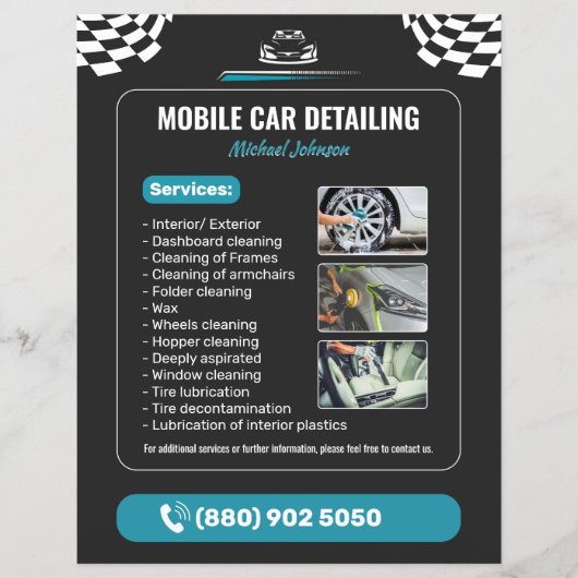 Car Wash Auto Detailing Flyer (Voorkant)