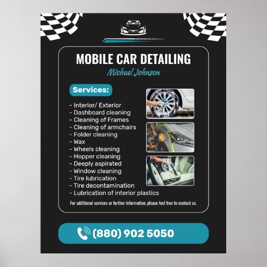 Car Wash Auto Detailing Poster (Voorkant)