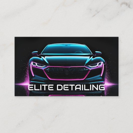 Car Wash & Auto Detailing QR Code Visitekaartje (Voorkant)