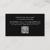 Car Wash & Auto Detailing QR Code Visitekaartje (Achterkant)
