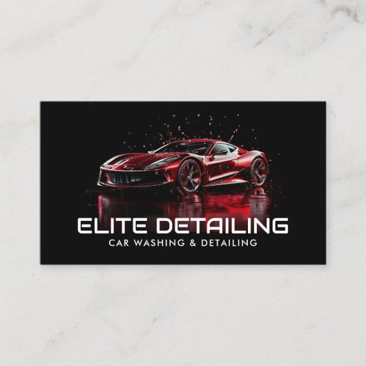 Car Wash & Auto Detailing QR Code Visitekaartje (Voorkant)
