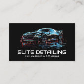 Car Wash & Auto Detailing QR Code Visitekaartje (Voorkant)