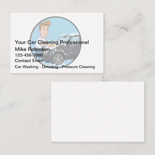 Car Wash Automotive Detailing Visitekaartjes Nieuw (Voorkant / Achterkant)