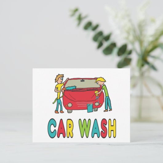 Car Wash Briefkaart (Staand voorkant)