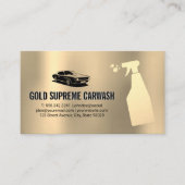 Car Wash Cleaning Service Gold Metallic Background Visitekaartje (Voorkant)