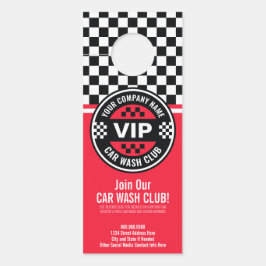 Car Wash Club - Racing Geruite Vlag Rewards Deurhanger