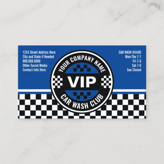 Car Wash Club - Racing Geruite Vlag Rewards Kortingskaartje (Voorkant)