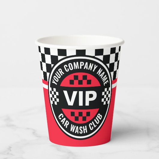 Car Wash Club - Racing Geruite Vlag Rewards Papieren Bekers (Achterkant)