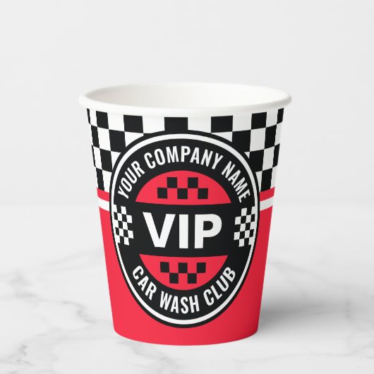 Car Wash Club - Racing Geruite Vlag Rewards Papieren Bekers (Voorkant)