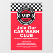 Car Wash Club - Racing Geruite Vlag Rewards Raamsticker (Vel)