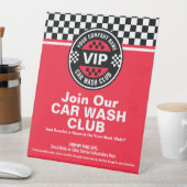 Car Wash Club - Racing Geruite Vlag Rewards Reclamebord Met Voetstuk (Insitu)