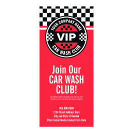 Car Wash Club - Racing Geruite Vlag Rewards Reclamekaart