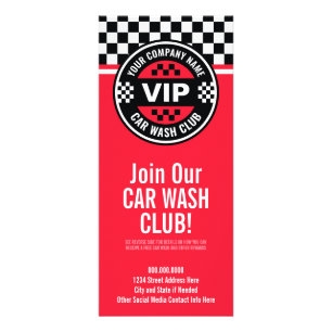 Car Wash Club - Racing Geruite Vlag Rewards Reclamekaart
