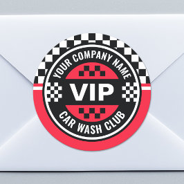Car Wash Club - Racing Geruite Vlag Rewards Ronde Sticker
