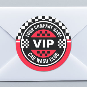 Car Wash Club - Racing Geruite Vlag Rewards Ronde Sticker