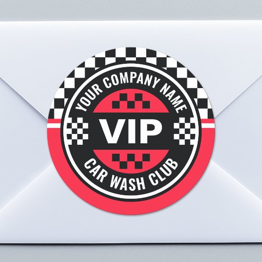 Car Wash Club - Racing Geruite Vlag Rewards Ronde Sticker
