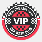 Car Wash Club - Racing Geruite Vlag Rewards Ronde Sticker (Voorkant)